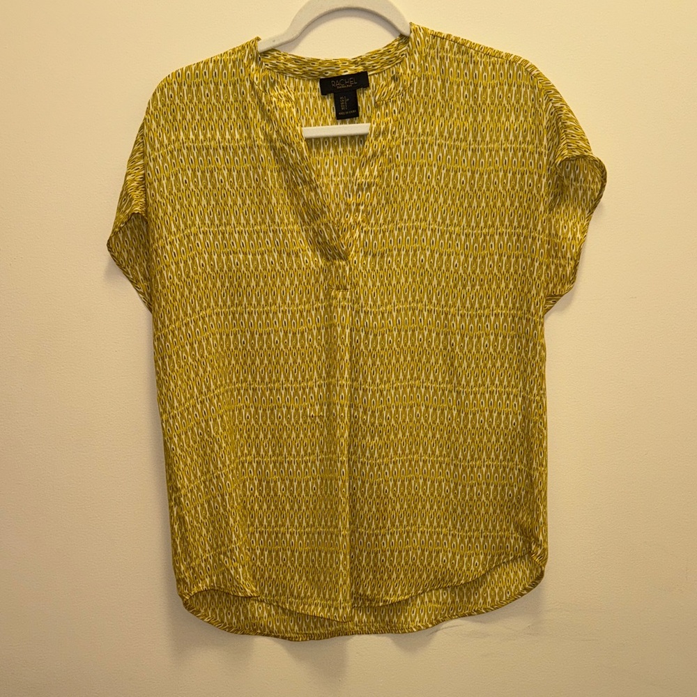 RACHEL ROY Yellow Patterned Women's Blouse